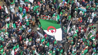 Algerians gather during an anti-government demonstration in the capital Algiers on April 5, 2019. AFP
