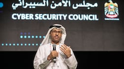 Mohamed Al Kuwaiti, head of cyber security for the UAE, speaks at an event last year. Antonie Robertson/The National