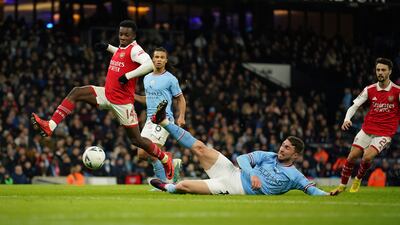 Eddie Nketiah - 6. Couldn’t bring his recent good form into this FA Cup clash and was second-best to Akanji for most of the night. His biggest chance came in the first half, where a clever run saw him meet Trossard’s cross, only to see the ball go the wrong side of the post. AP