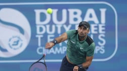 Benjamin Hassan was beaten 7-5, 6-3 by Stan Wawrinka at the Dubai Duty Free Tennis Championships. EPA