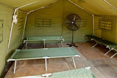 Beds in a tent in Australia's regional processing centre on Manus Island. AFP