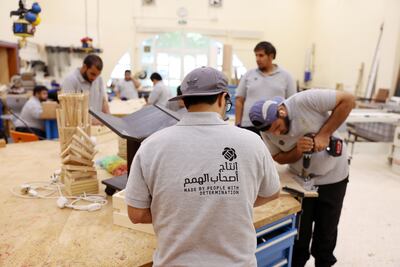 The carpentry workshop run by the Zayed Higher Organisation for People of Determination. Chris Whiteoak / The National