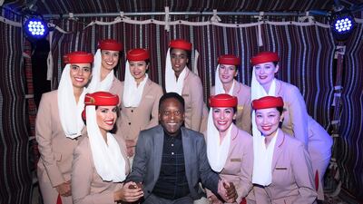 Emirates global ambassador, Pele, at the CVC convention in Dubai. The event, attended by over 1,500 of Brazil’s top travel agents helped showcase Dubai’s latest tourism attractions and services, and promote the city to Brazilian travellers. Courtesy Emirates