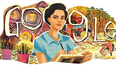 Egyptian painter Inji Aflatoun's Google Doodle pays homage to her style of bold brushstrokes.