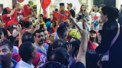 Moroccans in Dubai after the historic World Cup victory over Spain. All photos supplied