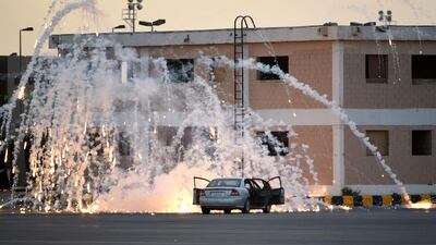 The graduation ceremony was attended by the commander of special security forces Major General Mofleh Al Otaibi and some high ranking officers. Fayez Nureldine/AFP Photo