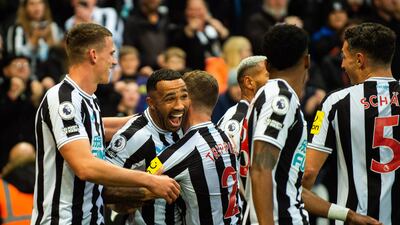 Callum Wilson celebrates after scoring the second. EPA