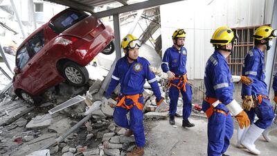 Tainan Mayor Lai Ching-te said on Sunday there were an estimated 124 people still trapped, many at the bottom of the wreckage. Wally Santana / AP