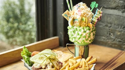 Black Tap serves up a classic Reuben burger and a Lucky Charms CrazyShake at locations in both Abu Dhabi and Dubai. Courtesy Black Tap