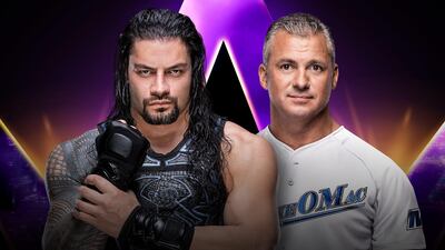 Roman Reigns, left, and Shane McMahon. Courtesy WWE