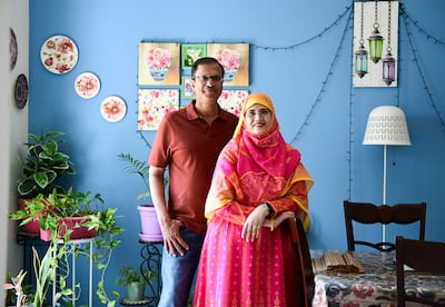 Siddiqa Akhtar and her husband Akhtar Alam. Khushnum Bhandari / The National