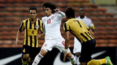 Omar Abdulrahman, centre, was a transfer target for French club Nice. Manan Vatsyayana / AFP