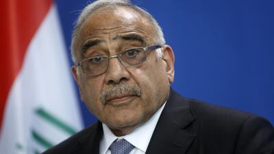 Former Iraqi prime minister Adel Abdul Mahdi. Getty