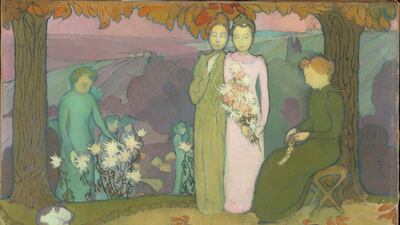Maurice Denis's 1891 'October Evening' uses a female figure to show the stages of life.RMN-Grand Palais (Musée d'Orsay) / Hervé Lewandowski