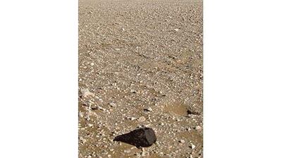 One of 26 chrondite meteorites found during a two-week search in Abu Dhabi early last year. Scientists believe that other samples might have been removed by oil workers over the years.
