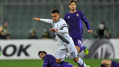 Tottenham midfielder Dele Alli (C) in action during the Uefa Europa League round of 32 first leg soccer match between ACF Fiorentina and Tottenham Hotspur FC at Stadio Artemio Franchi, Florence, Italy, 18 February 2016. EPA/MAURIZIO DEGL’INNOCENTI