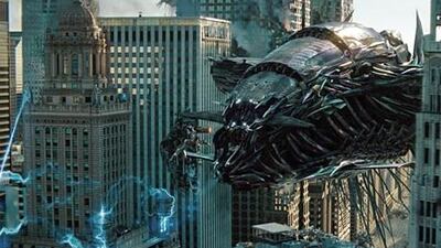 The Decepticon Mothership invades Chicago in TRANSFORMERS: DARK OF THE MOON, from Paramount Pictures. (Courtesy of Paramount Pictures)