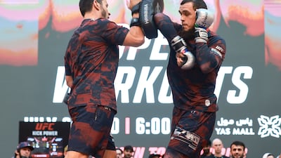 Magomed Zaynukov, right, at Yas Mall.
