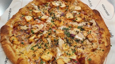 A chicken pizza with tahini sauce and zaatar mix by Dodo Pizza. Photo: Dodo Pizza