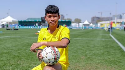 Footballer Ardul Butsuri found a ‘new family’ through sport and is playing for Thailand at the Special Olympics World Games Abu Dhabi 2019. Victor Besa / The National