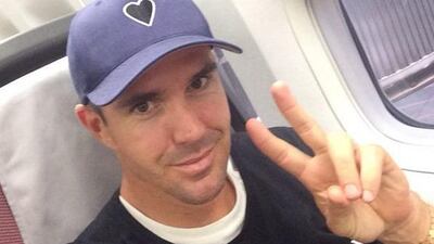 Kevin Pietersen on board the flight from South Africa to Sydney ahead of his rant at Qantas. ©Twitter / @KP24