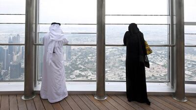 Dubai’s Burj Khalifa remains the tallest building on earth, while its viewing platform “At The Top” ranks only as the world’s third highest, at 452 metres. Jeff Topping / The National