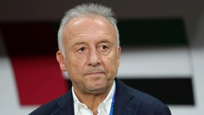UAE manager Alberto Zaccheroni watches the Asian Cup semi-final from the touchline.