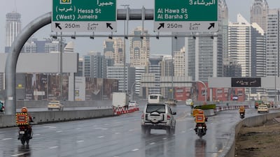 Rain in Dubai caused minor flooding along Sheikh Zayed Road