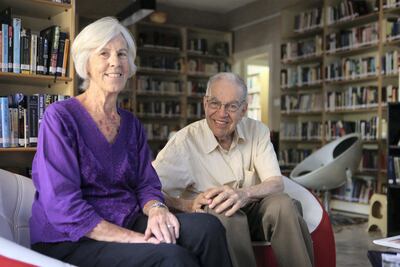 American couple Nancy and Harvey own the library in Amman, Jordan. Courtesy Salah Malkawi for The National