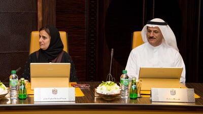 Sheikha Lubna Al Qasimi attends a meeting of the UAE Cabinet, with Sultan Al Mansouri. Sheikha Lubna was ranked 42nd by Forbes in a list of the world’s 100 most powerful women. Wam