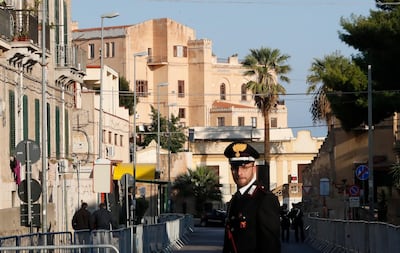 A Carabinieri (Italian paramilitary) officer in Palermo. AP
