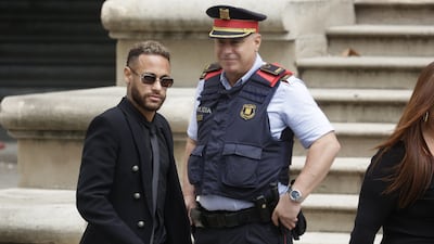 Neymar leaves court in Barcelona, Spain. EPA