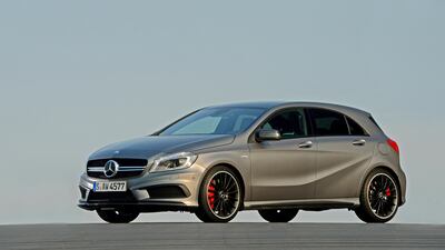 Mercedes’s A45 AMG is part of a new breed. Courtesy Mercedes-Benz