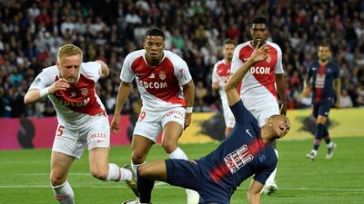 Paris Saint Germain's Kylian Mbappe in action. EPA