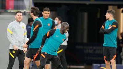 Chelsea's N'Golo Kante during training in Abu Dhabi. AP