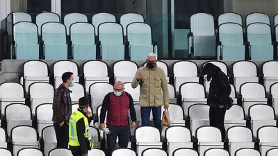 Fans are instructed to leave the Allianz Stadium after Napoli's no show. Getty Images