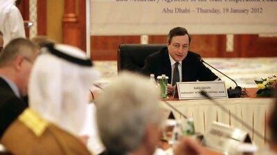 Mario Draghi, the president of the European Central Bank, is confident the euro zone will be in a better shape this year. Sammy Dallal / The National