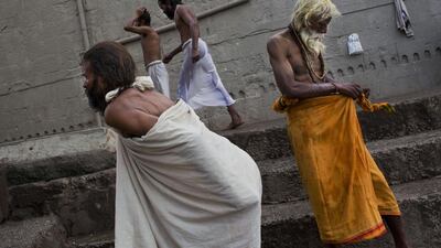 According to Hindu mythology, the Kumbh Mela celebrates the victory of gods over demons in a furious battle over a nectar that would give them immortality. As one of the gods fled with a pitcher of the nectar across the skies, it spilled on four Indian towns- Allahabad, Nasik, Ujjain and Haridwar. Bernat Armangue / AP