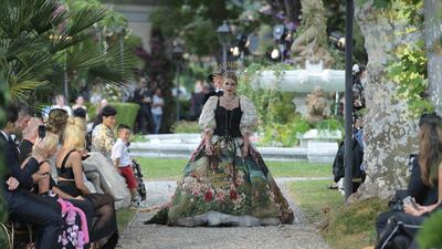 Lady Kitty Spencer opened the show. Courtesy Dolce & Gabbana