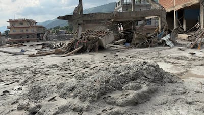 Mr Lamichhane reported seeing villages and towns left inundated with thick mud. Photo: Shree Lamichhane