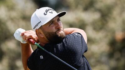 Jon Rahm takes part in a practice round on the North Course of the Los Angeles Country Club ahead of the 2023 US Open. EPA