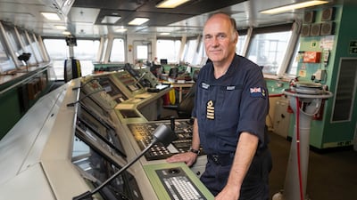 Britain's Royal Fleet Auxiliary Cardigan supply vessel is in Port Rashid in Dubai. Cap Simon Keir Booth, Commanding Officer, on board. All photos by Antonie Robertson / The National