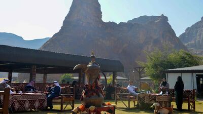 Journalists at the media centre ahead of the 41st GCC summit in Al Ula. AFP