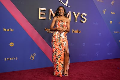 Ayo Edebiri wears Bottega Veneta. AP