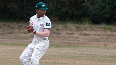 Ethan D'Souza playing for Finchley CC. Rob Greig for The National