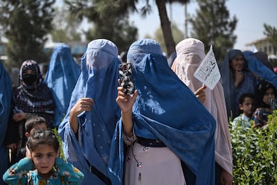 Afghan women and girls have been barred from higher education. AFP