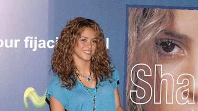 Shakira, in a casual tee and trousers, attends a photocall to launch her new world tour on March 23, 2006 in Madrid, Spain. Getty Images