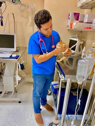 Dr Khaled Sheta who operated on the cat at the Pet Lovers Veterinary Clinic in Dubai. Courtesy: Dr Khaled Sheta