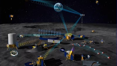 Rendering of International Lunar Research Station revealed by Chinese and Russian space officials during the third day of the Global Space Exploration Conference in Russia’s St Petersburg.