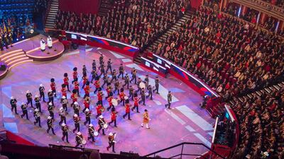 The massed Bands from all three British Armed Services perform during the Festival of Remembrance at the Royal Albert Halll, west London, Britain. EPA